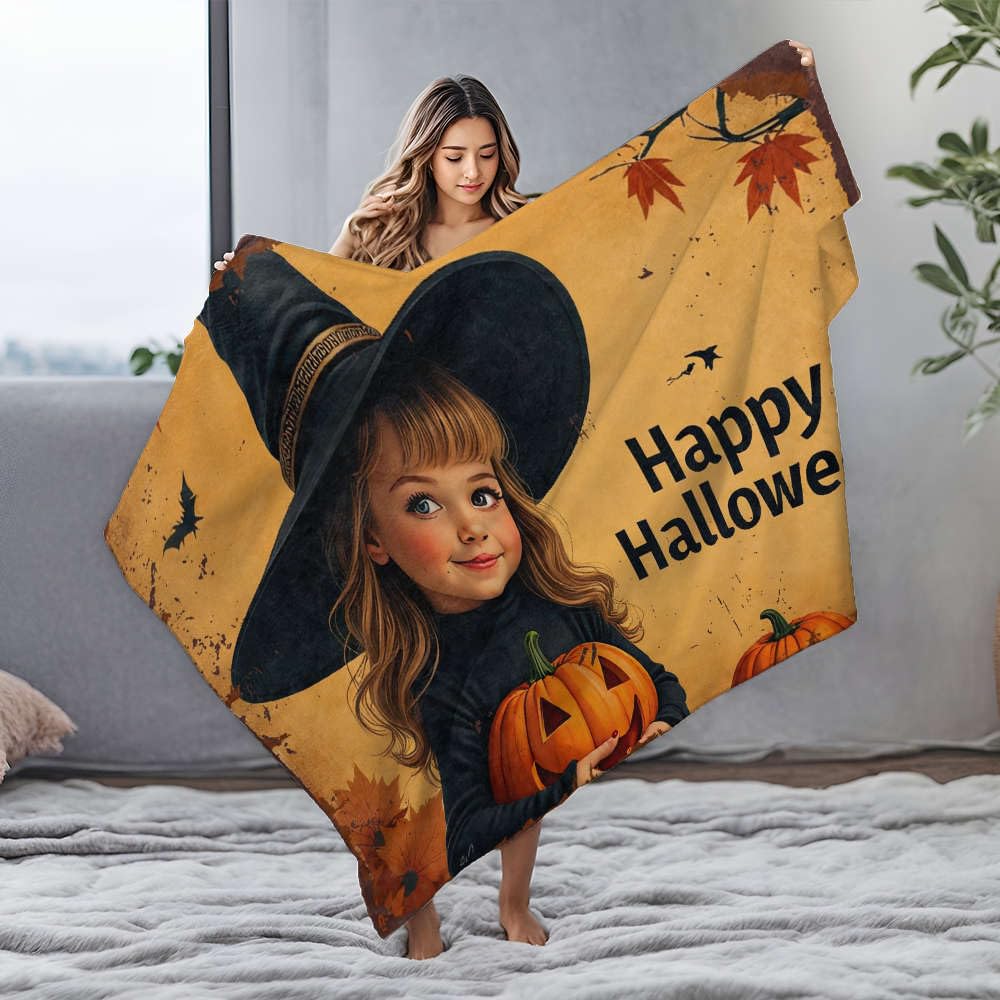 Couverture imperméable Halloween flanelle chaude anti-taches pour lit et canapé