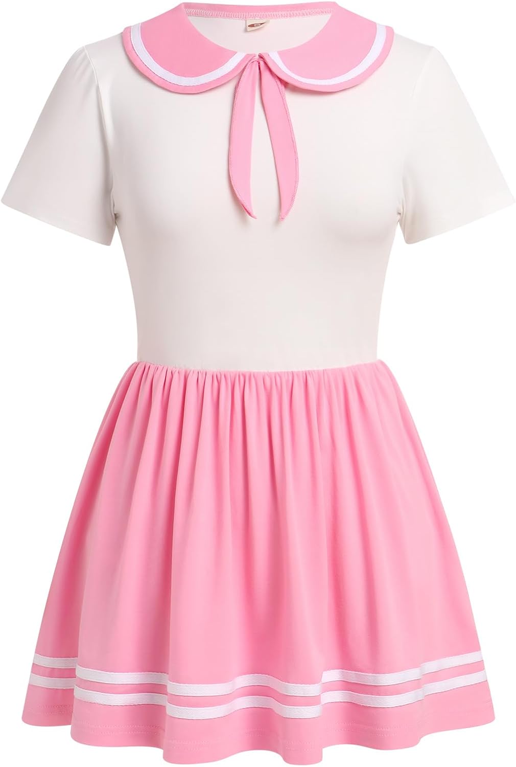 ABAFIP Women's One Piece Bodysuit Pajamas Romper Cute Short Sleeve Doll Collar Pjs Nightwear Rompers Dress