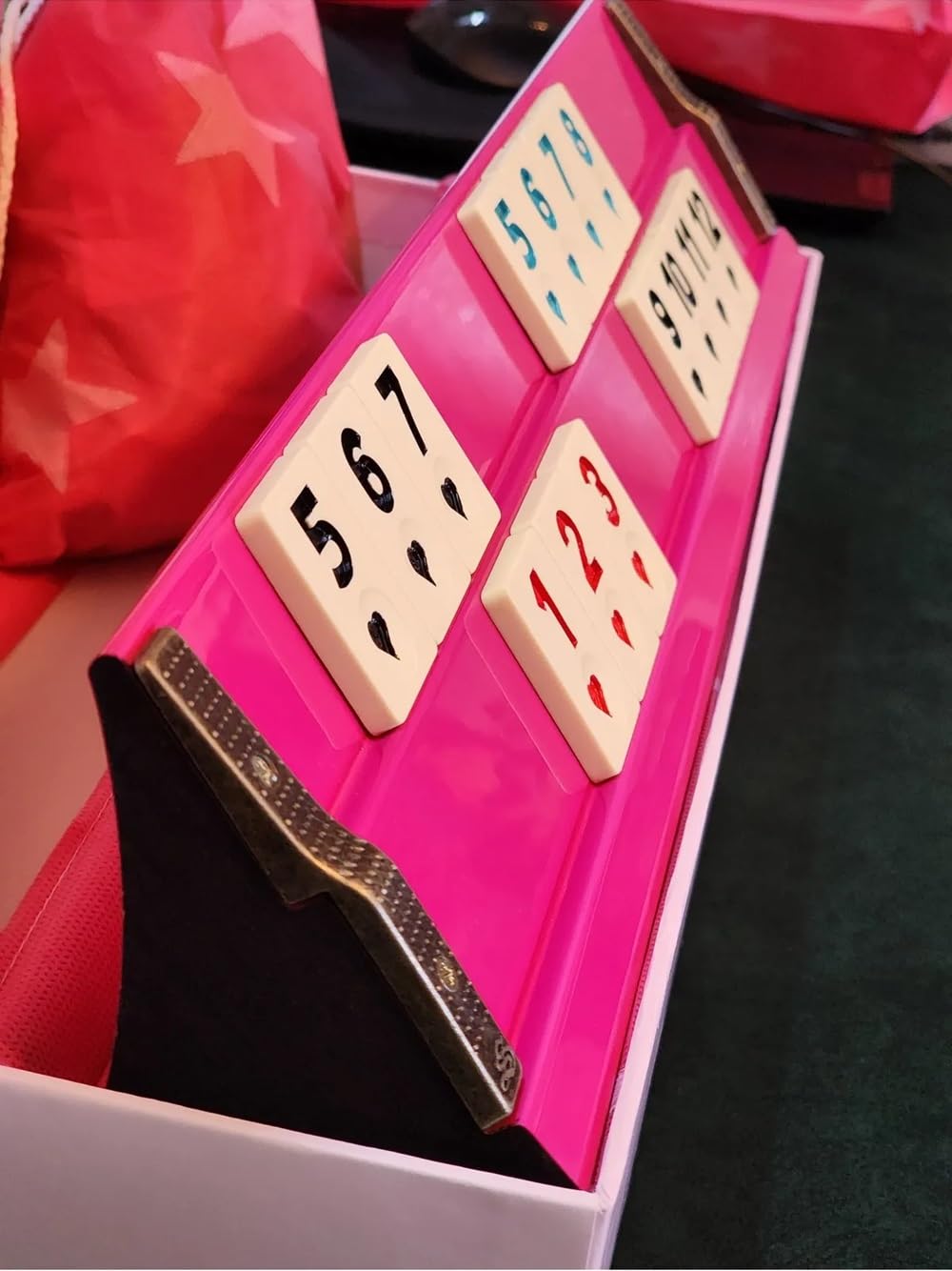 Star-Rummy Spiel Set aus massiv Holz mit Melamin Steinen, Rommé, Okey Set, Gesellschaftsspiel, Familienspiel