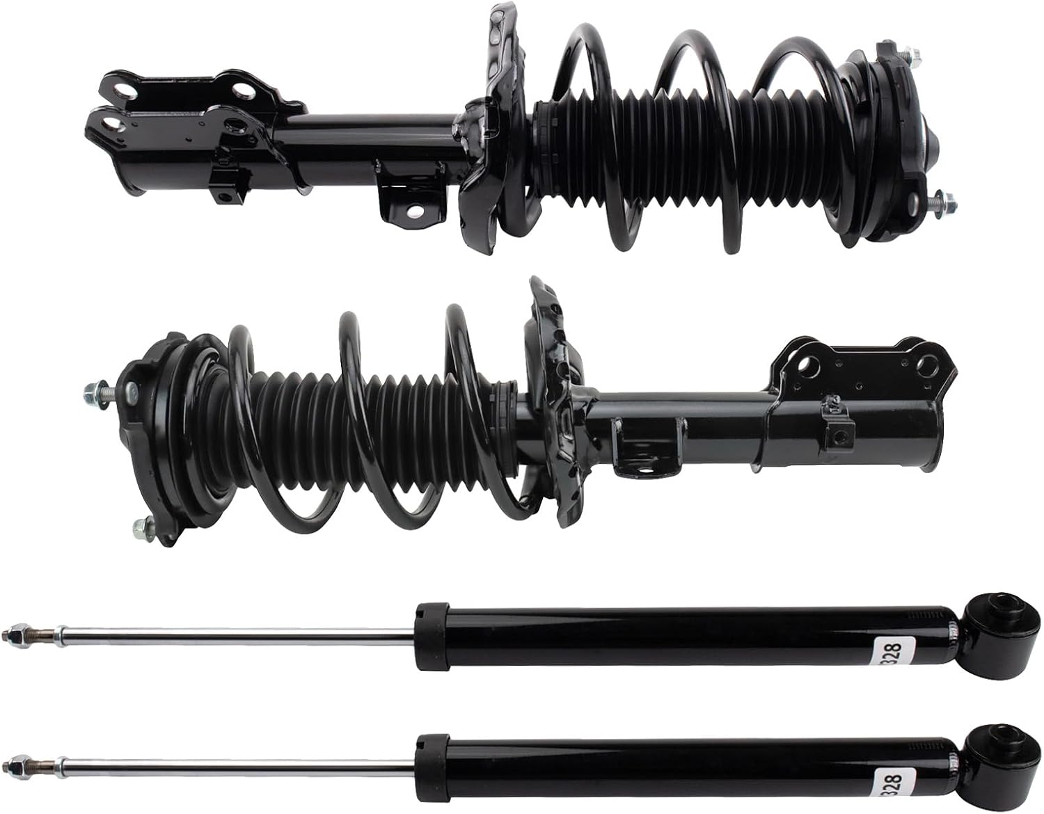 TRQ Front and Rear Complete Strut Assembly & Shock Absorber Kit Complete Strut & Coil Spring Assembly Compatible with 2017-2020 Hyundai Elantra Korea Built Models