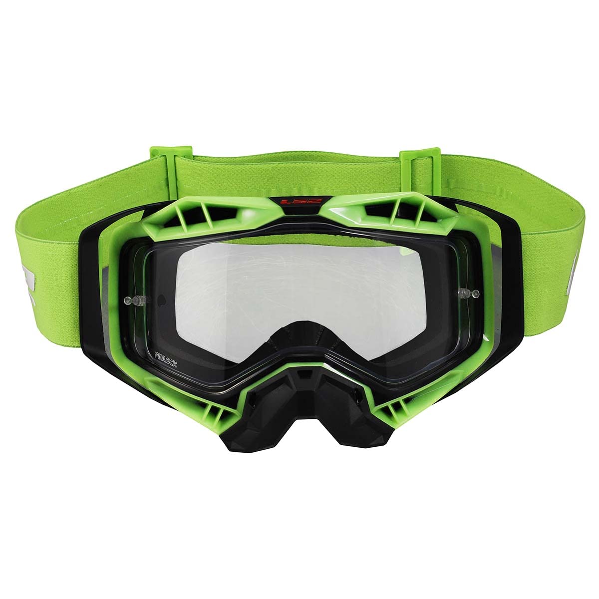 LS2 Aura Motocross Brille Grün – Clear Glas