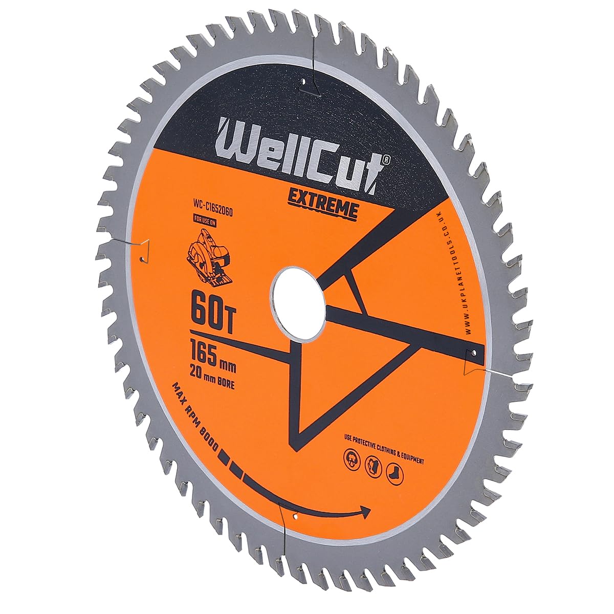 TCT Lot de 2 lames de scie 165 mm x 60 dents x 20 mm alésage pour DSS610, DSS611, DCS391, HD18CS, M18CS55, WELLCUT