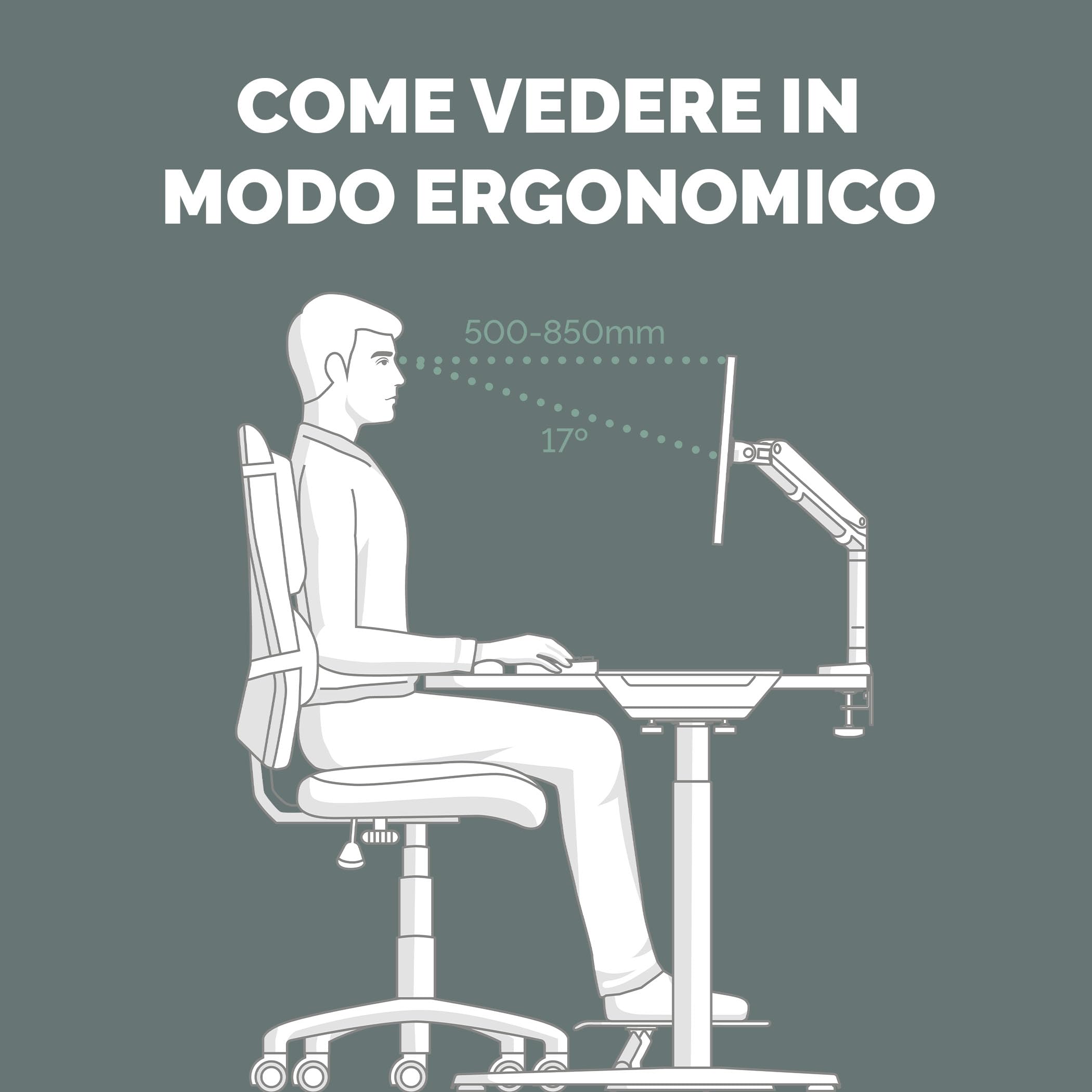 Fellowes Braccio Monitor Doppio Everyday Plus – Supporta 2 schermi 17"-32" (2-9 kg ciascuno), regolabile in altezza, inclinazione e rotazione, VESA 75/100, a morsetto o foro passante - Nero