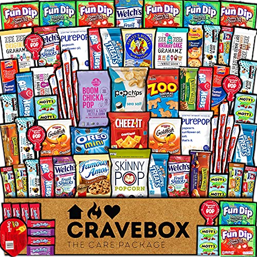CRAVEBOX Snack Box Variety Pack Care Package (75 Count) Easter Gift Basket Stuffers Kids Teens Grandchildren Men Women Adults Candy Food Cookies Chips Arrangement Mix College Student Sampler Office CRAVEBOX Snack Box Variety Pack Care Package (75 Count) Easter Gift Basket Stuffers Kids Teens Grandchildren Men Women Adults Candy Food Cookies Chips Arrangement Mix College Student Sampler Office