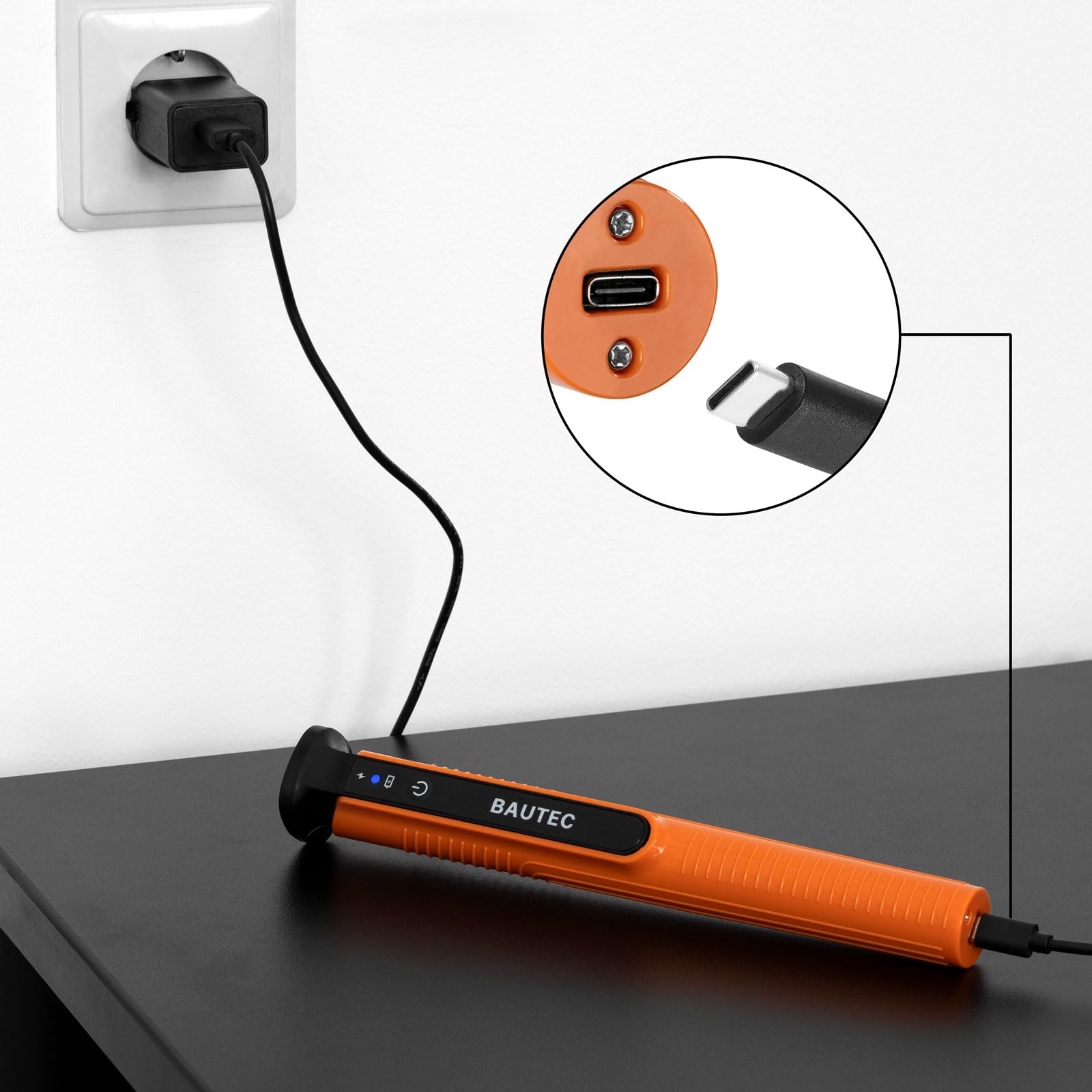 BAUTEC Akku-Styroporschneider 4-in-1 Kofferset » 4 Schneidaufsätze, Tischhalterung, 10 Schneidedrähte » elektrischer Schaumstoffschneider für Modellbau Kunst Deko Architektur » Heißdrahtschneider