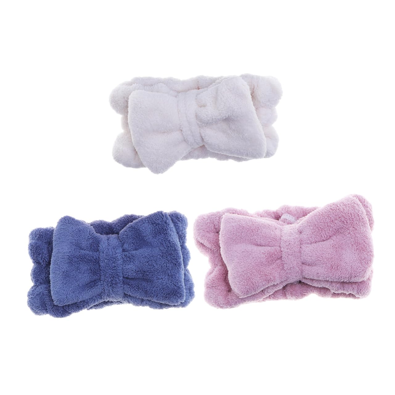 Housoutil 9pezzi Fasce Elastiche Per Microfibra Blu Rosa Bianco Nodo Accessori Per Makeup Sport e Spa Comode e Assorbenti