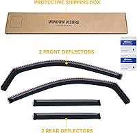 Vista 425 de Visera de ventana para Chevy Silverado 1500/GMC Sierra 1500/Avalanche/Suburban Crew Cab 2007-2013, protectores de lluvia, deflector de ventilación