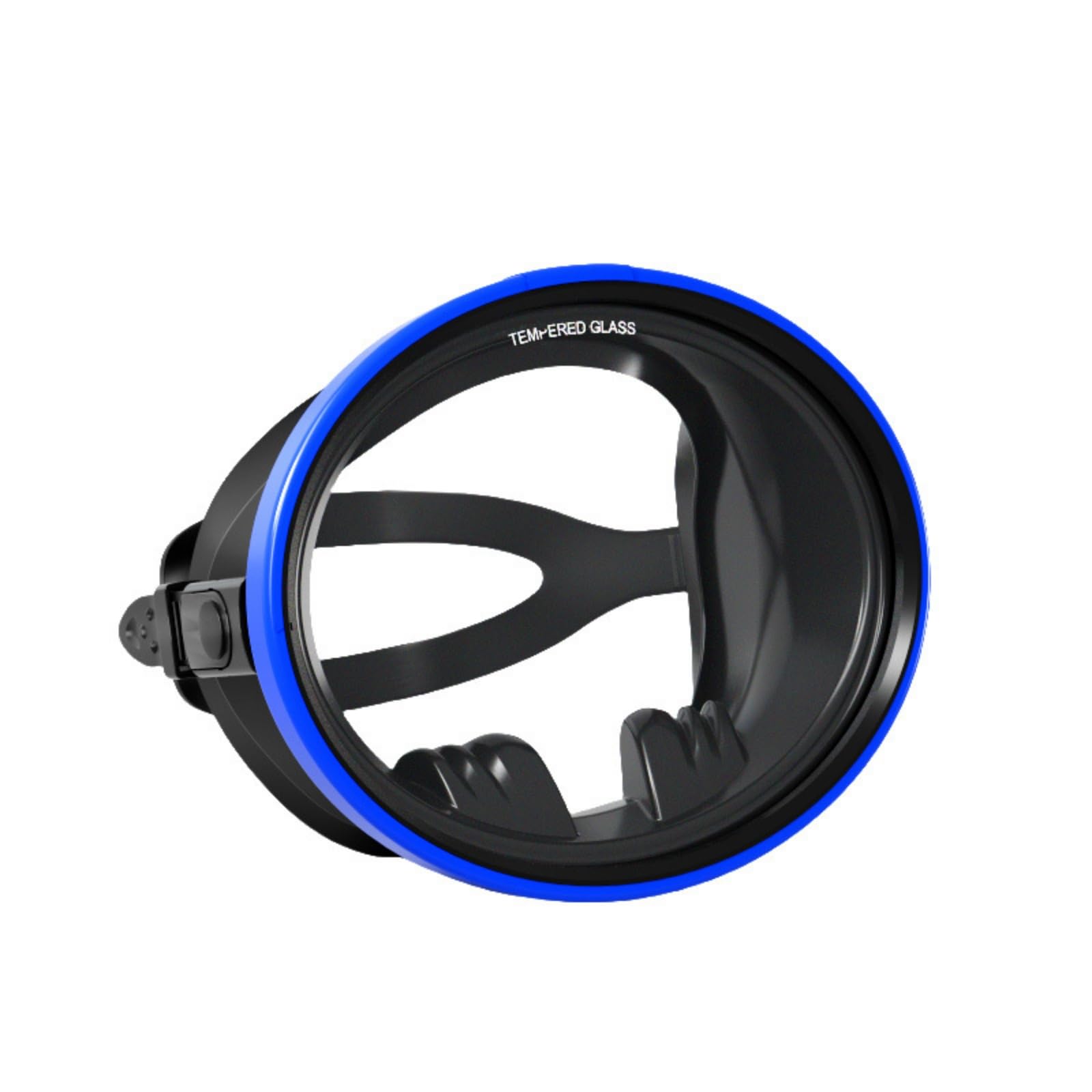 Gafas de Natación de Silicona Máscara Visor con Correa Ajustable y Hebillas Laterales para Ajuste Personalizado y Estanqueidad Estable , Negro Y Azul