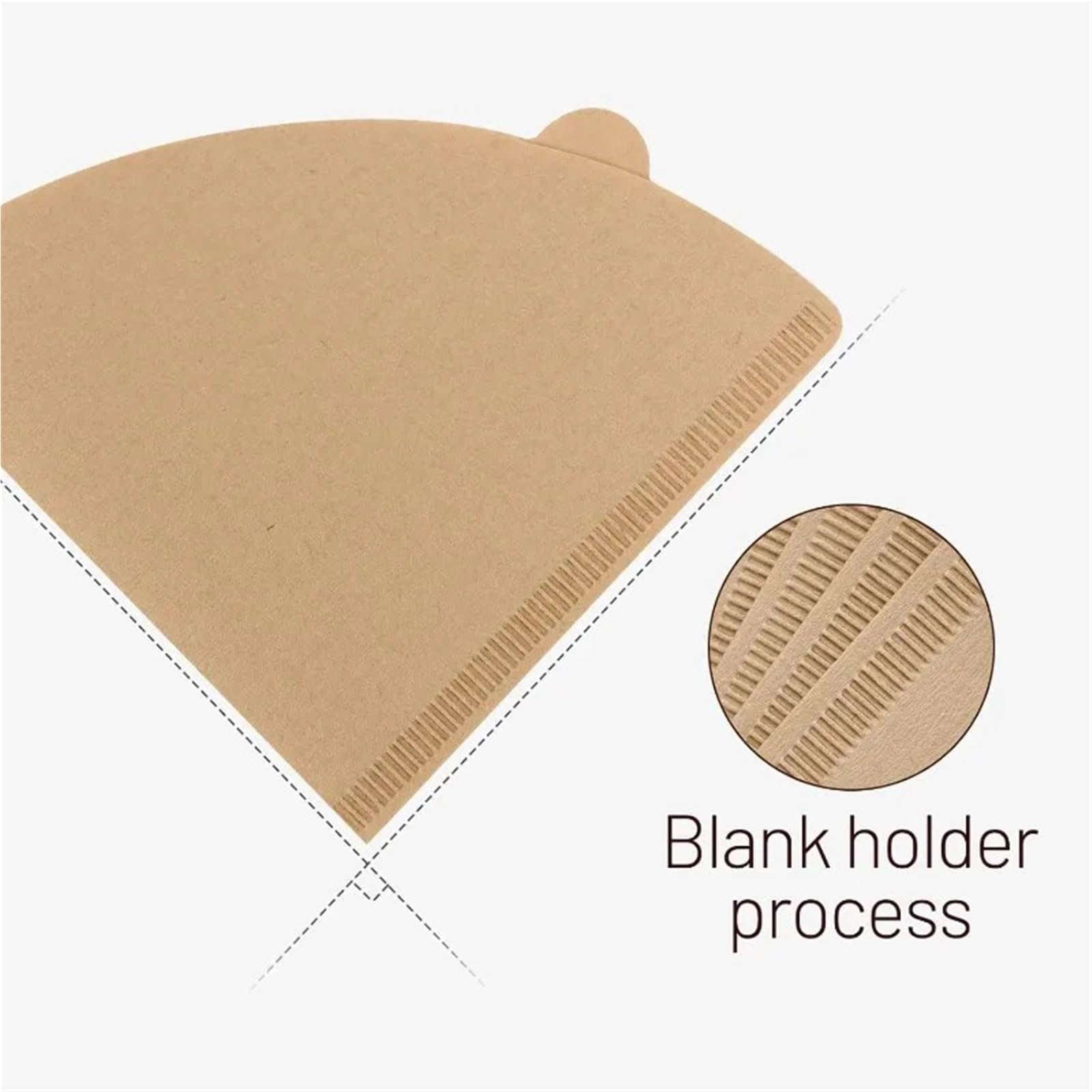 Kaffeefilter-Papiere, Ungebleichte Kaffeefilterpapiere (40–200 Stück) for 1–4 Tassen Pour-Over-Kaffeemaschinen(200pcs pack V02)