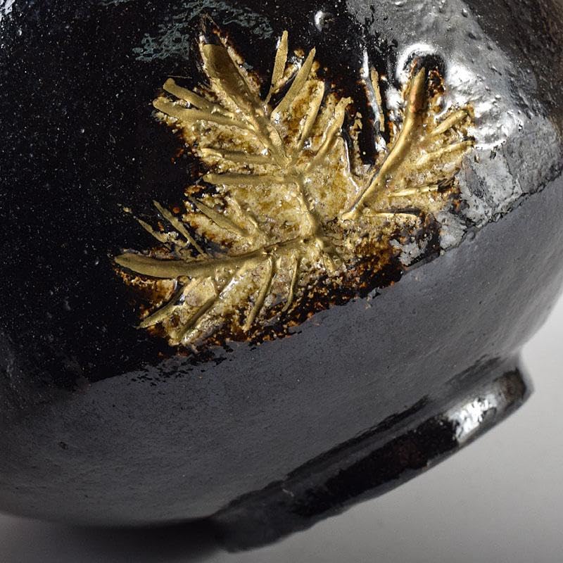 茶道具 若松文 黒楽茶碗 宗室 茶杓 三本 匙 一本 時代箱付