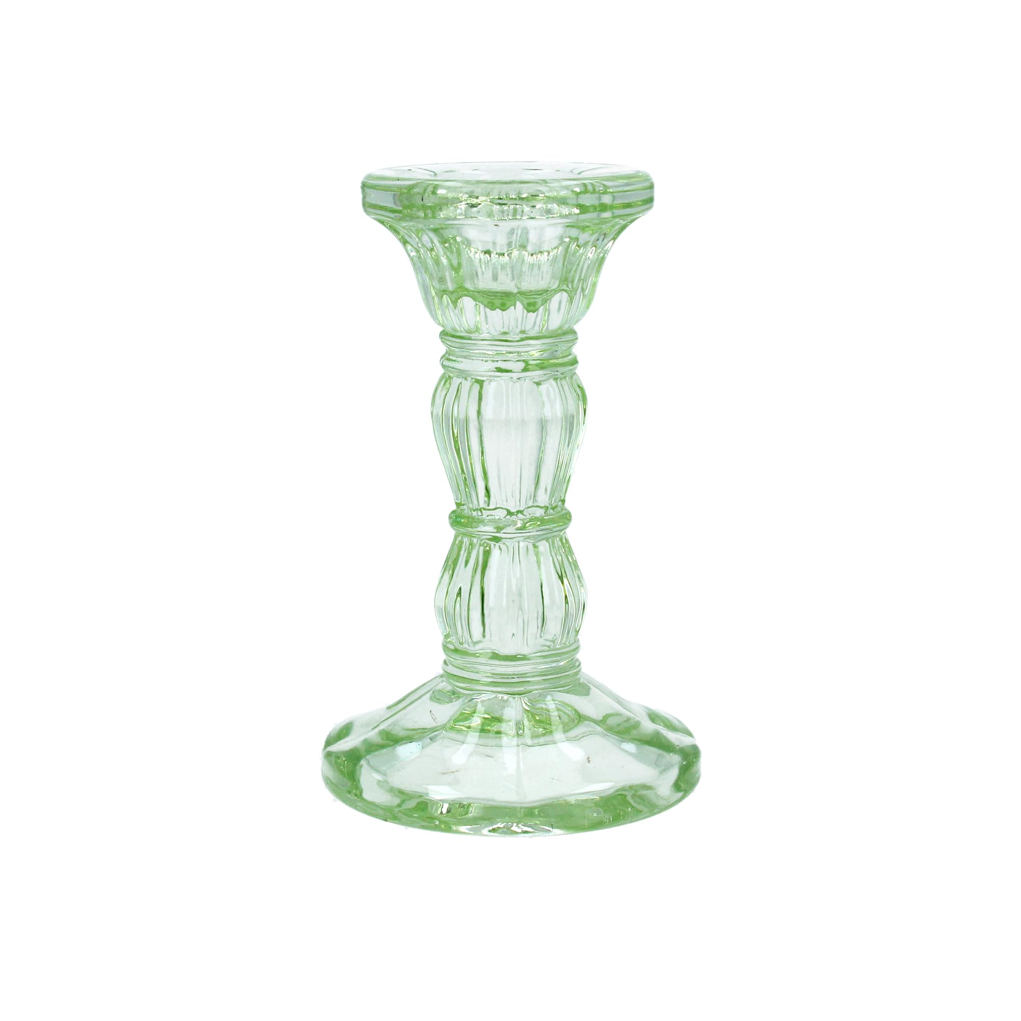 Gisela Graham Pastel Green Glass Candlestick - Small