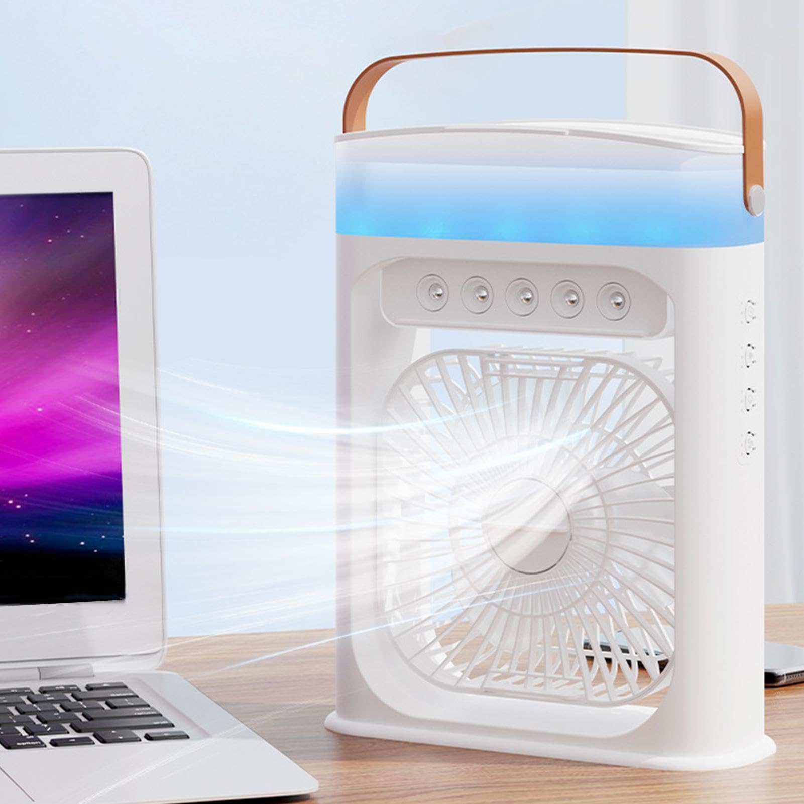 Generico Ventilatori da tavolo per la casa 3 velocità | Ventilatore da Tavolo Portatile per affittuari, camera da , studio, ufficio domestico, dormitorio, appartamento, garage,