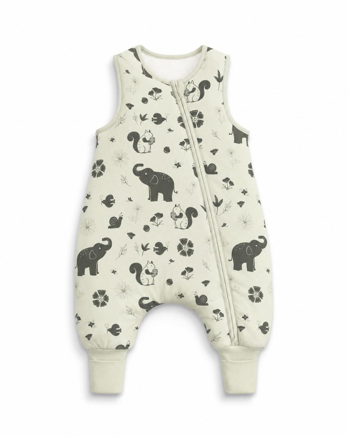 JiAmy 2.5 Tog Baby Sleeping Bag with Legs Toddler Green Elephant 2-3 Years