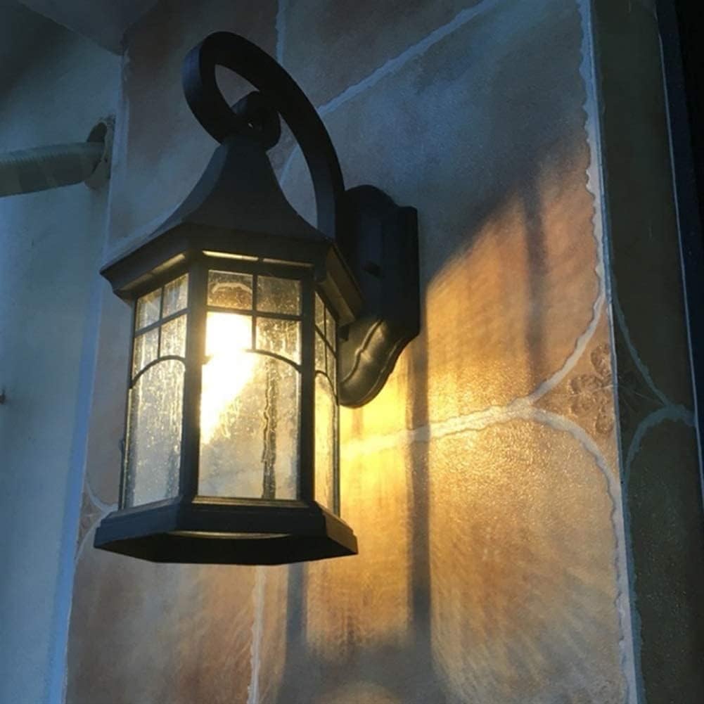 XANAYXWJ kinkiet ścienny, nierdzewny, kute żelazne kinkiety metalowe v-intage, retro, wodoodporny, zewnętrzny, odporny na deszcz, oprawa zewnętrzna, ganek, ogród, salon, przejście