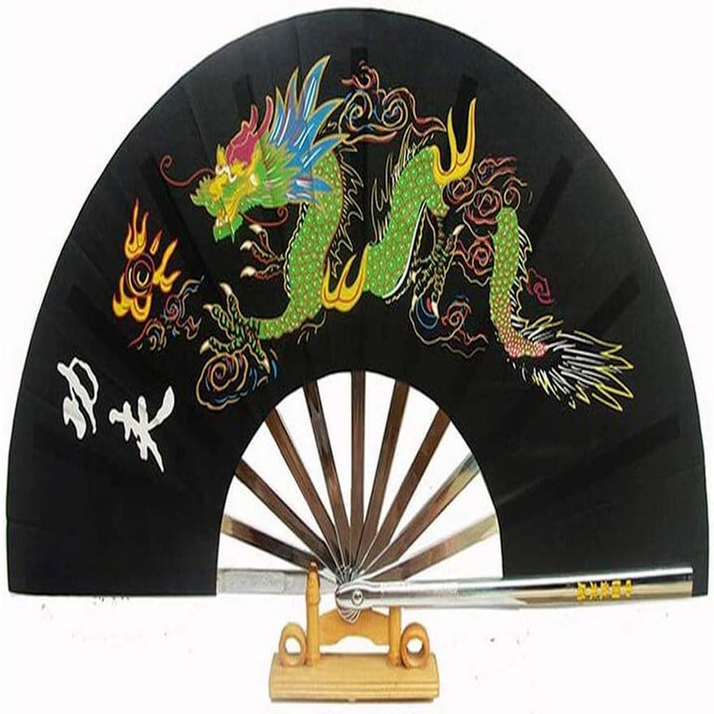 34cm Chinese Folding Fan Alloy Steel Martial Arts Fan Decor