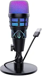 Microfone USB para Jogos, Compatível com PC, Portátil, Plug And Play, Ideal para Iniciantes em Bate-papo Online E Streaming, com Padrão