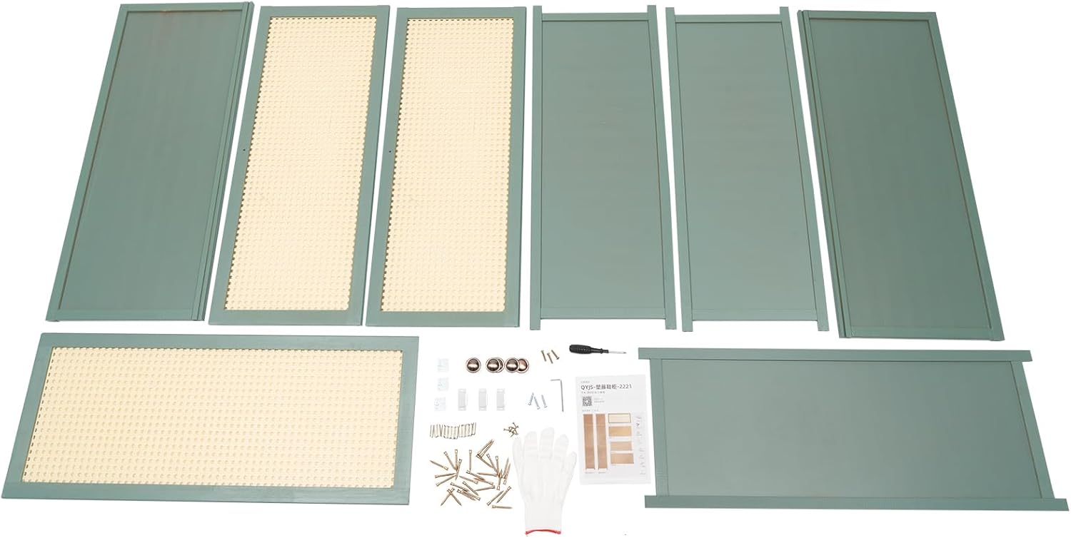 7-Tier Shoe Cabinet, Bamboo Shoe Storage Cabinet Shoe Organizer Cabinet with 3 Doors and 3 Plastic Handles, Freestanding Shoe Rack Cabinet for Residential Use, 31.5 * 12.6 * 41.7in