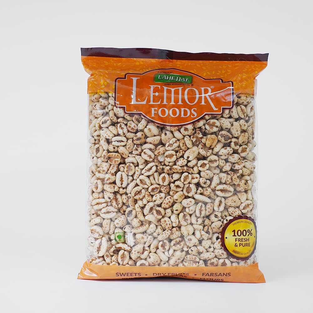 Lemor Roasted Salted Wheat Puffs (200g, 2 Packets Of 100g each) Namkeen Snacks Teatime Mixture