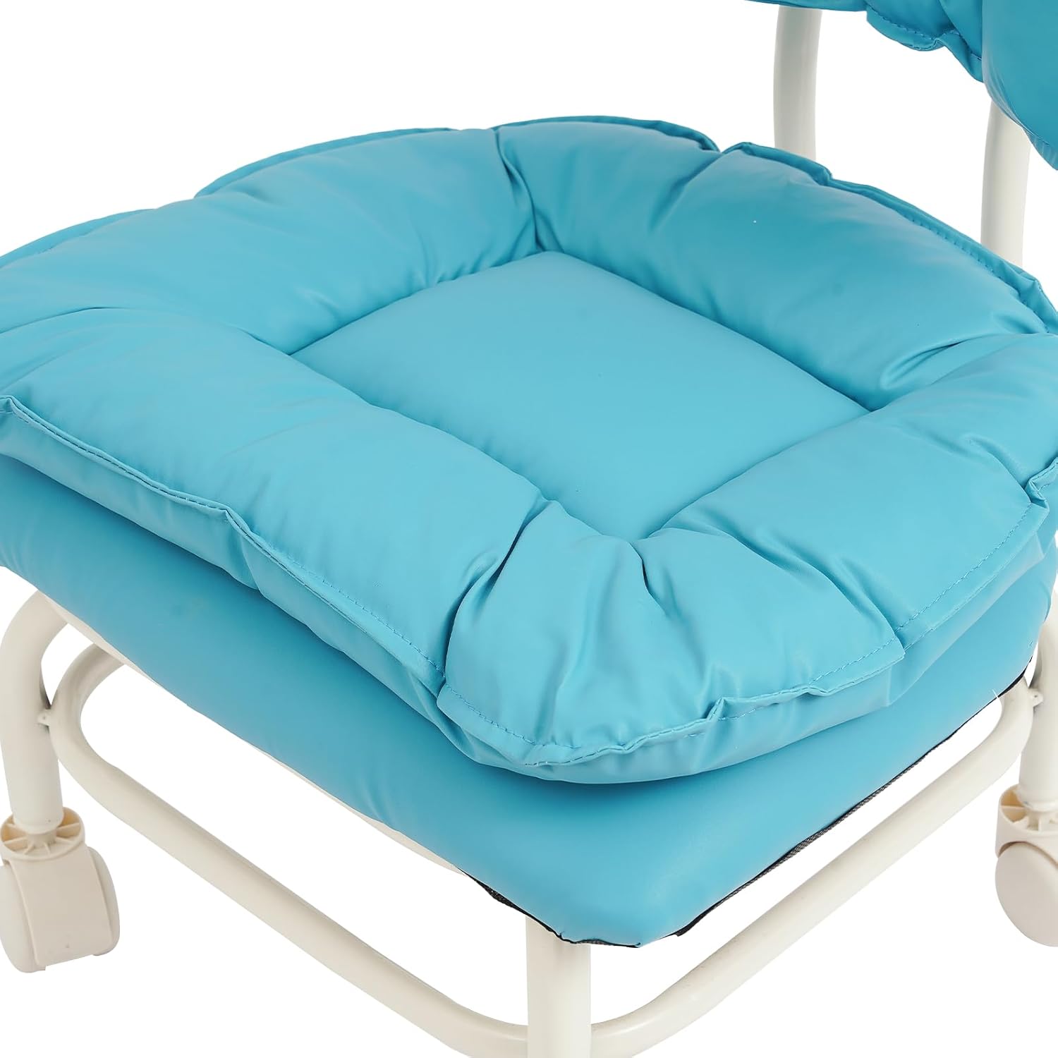 Rolling Stool with Back Rest, Heavy Duty Rolling Stools with Wheels Mechanic Stool with Wheels Roller Chair Rolling Garage Stool for Home Office Garage Mechanic Flooring Cleaning Shop (Blue)