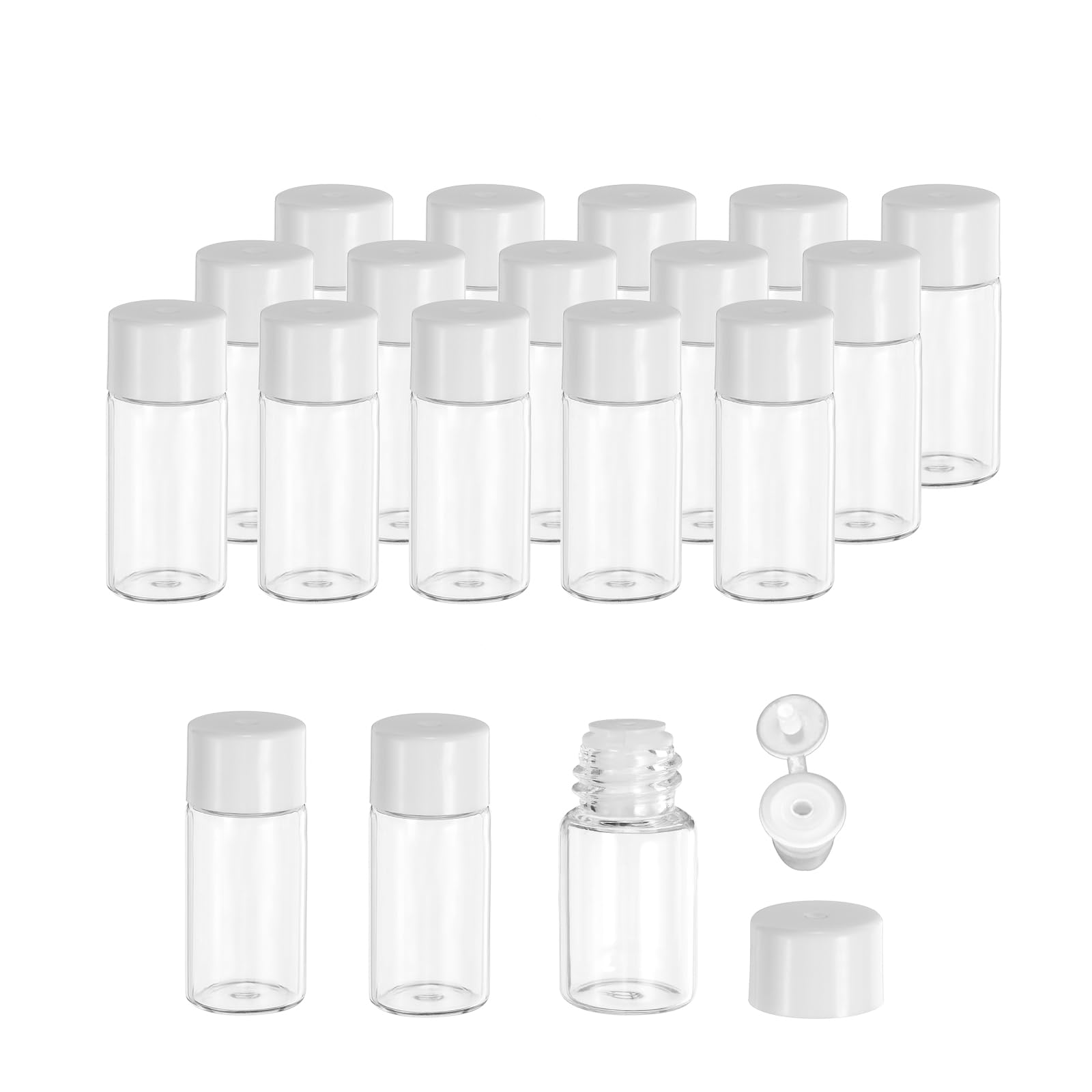 Bouchon à vis blanc et verre pur pour flacons d'huiles essentielles PATIKIL