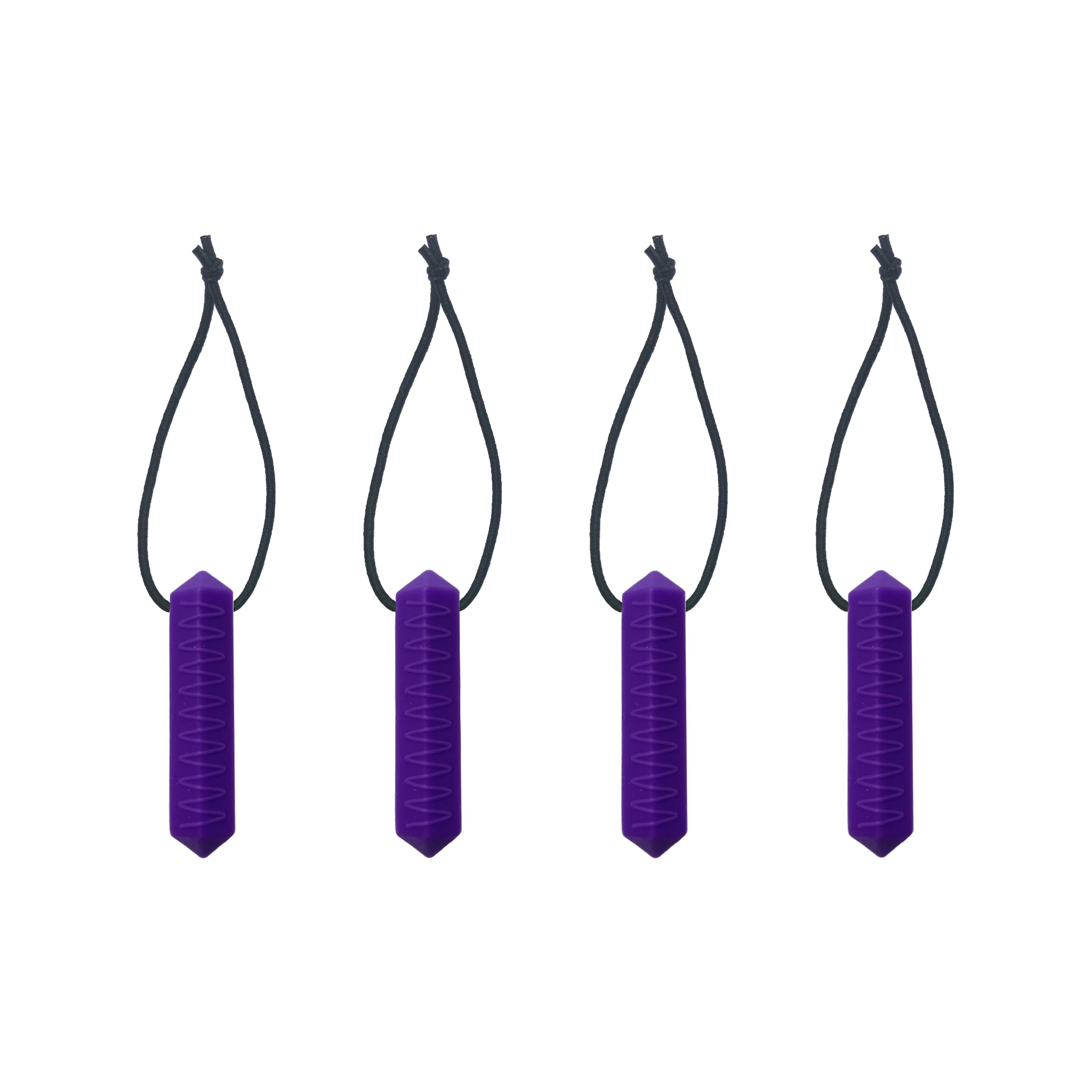 Zip Sensory Chew - Purple - Zip Chew Toggles 4/8 Piece Multi Pack - for Kids with Autism, Anxiety & ADHD - 100% Food Grade Silicone - Sensory Oojamabobs (4 Pack)