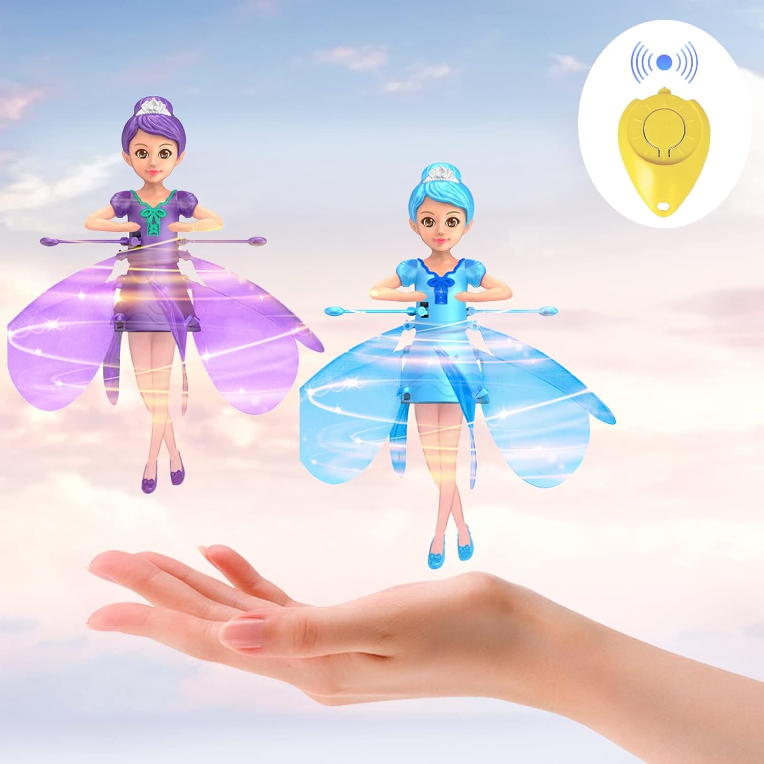 2 Pcs Magic Flying Fairy Princess Dolls, Flying Fairy Toys