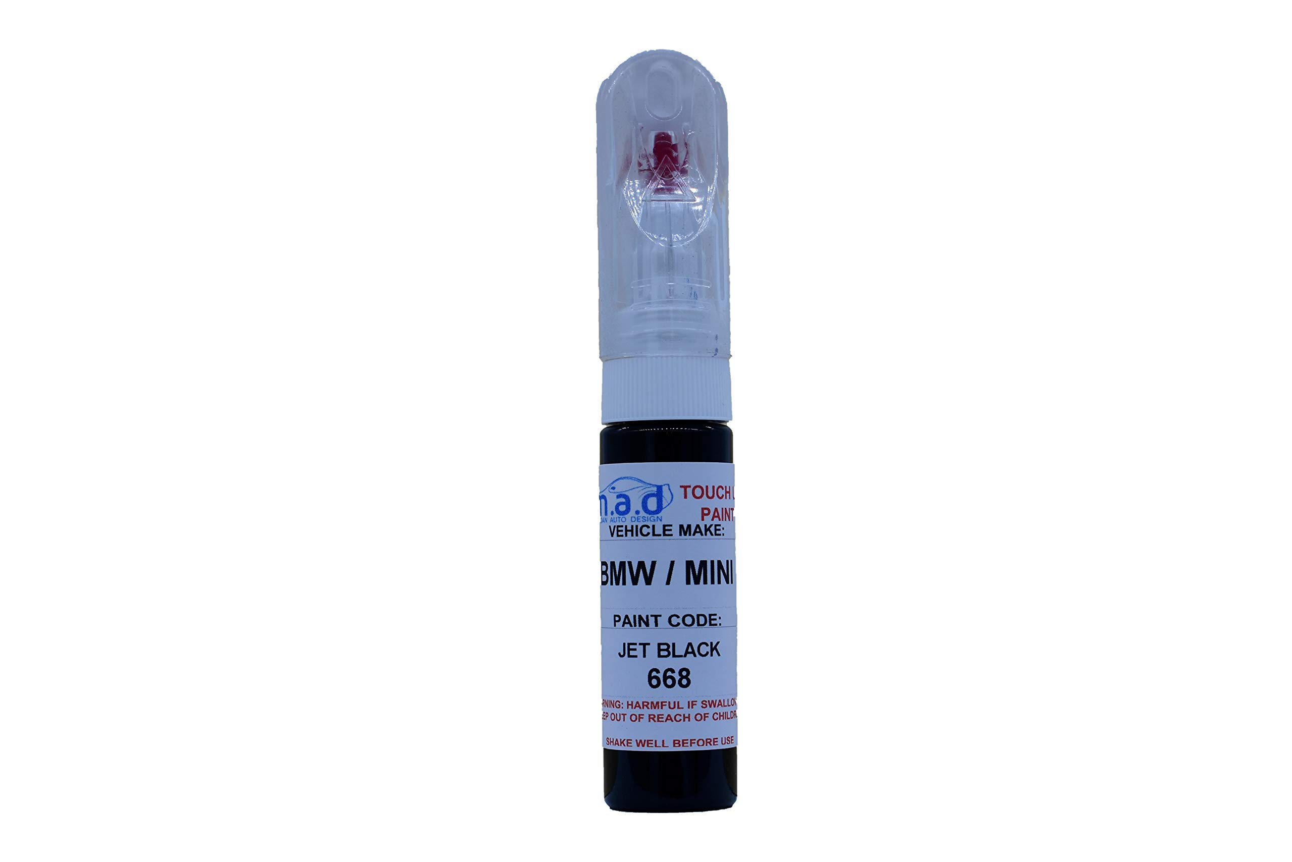 M.a.d Myldan Auto Design Paint + Lacquer Mad Car Touch Up Paint Pen Compatible With Jet Black 668 Car Mini Cooper S Countryman Clubman S - 20Ml Precision Scratch Repair Kit With Needle & Brush - Uk Mixed (Paint + Lacquer)