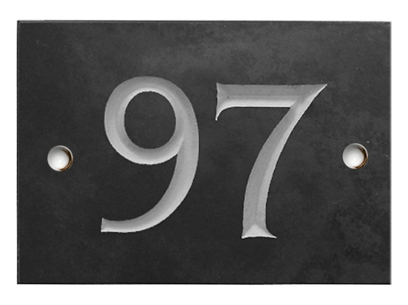 Engraved Slate House Number Sign - 1 to 99 (Select Your Number here) - Number 97 (Same Day Dispatch by 1st Class Post!!!)