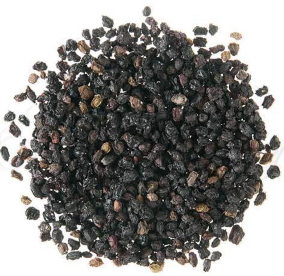 Denise's Fine Tea, Air Dried Elderberries, Herbal Tea, Caffeine-Free Fruit, Loose, Kosher, Vegan (100g)
