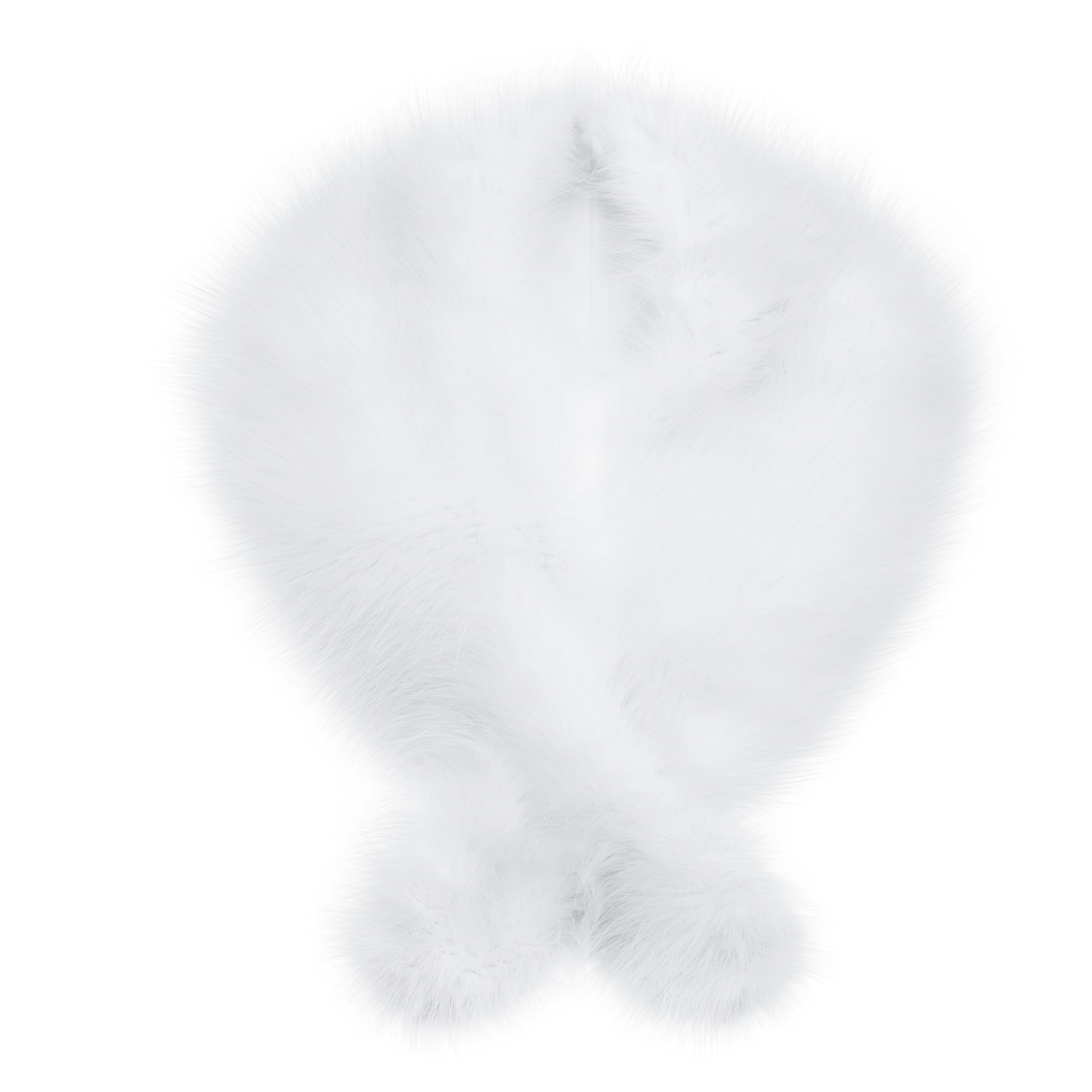 Futrzane Women's White Classic Classic Shawl - Faux Fur Stoles Wraps For - Large Fake Fur Scarf (White Classic)