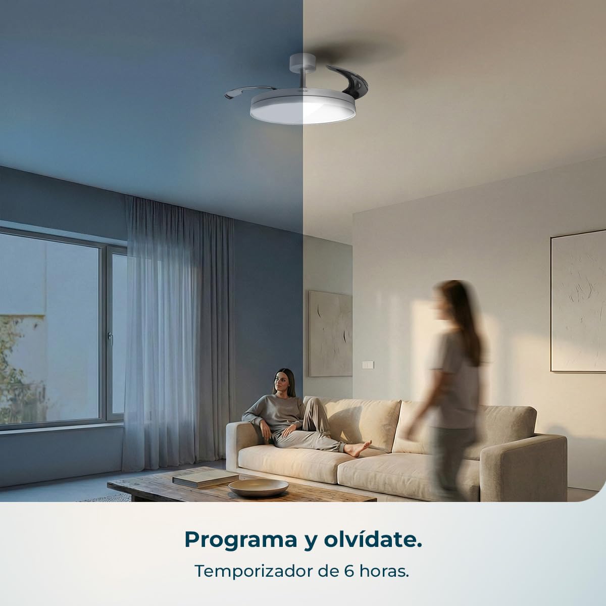 Cecotec Ventilador de Techo con Luz con Aspas Retráctiles EnergySilence Aero 2440 Invisible Pure White. 30W, Motor DC, Mando a Distancia, Temporizador 6h, 6 Velocidades, Función Winter-Summer — view 6
