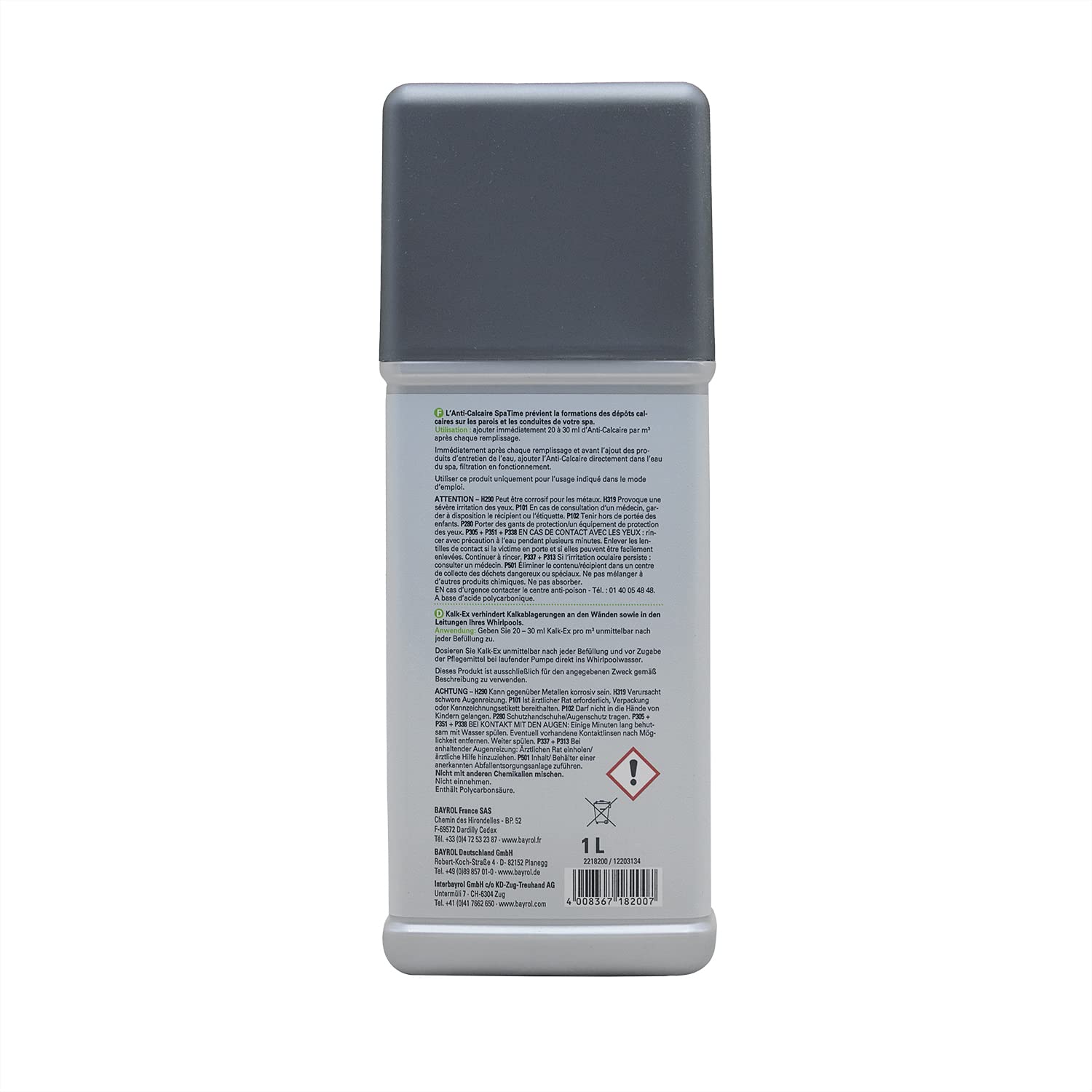 BAYROL SpaTime Anti-CALCAIRE Liquide - 1L | Prévient la Formation des dépôts calcaires tenaces + 10 Tests HPS OFFERTS 6 en 1