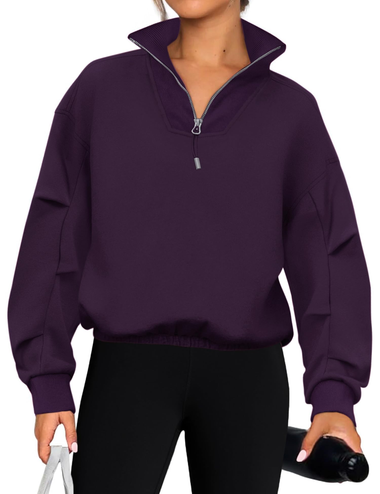 TCOTSweatshirts for Women Half Zip Crop Hoodies Fleece Pullover Stylish Teen Girls Y2K Athletic Fall Winter Trendy Clothes