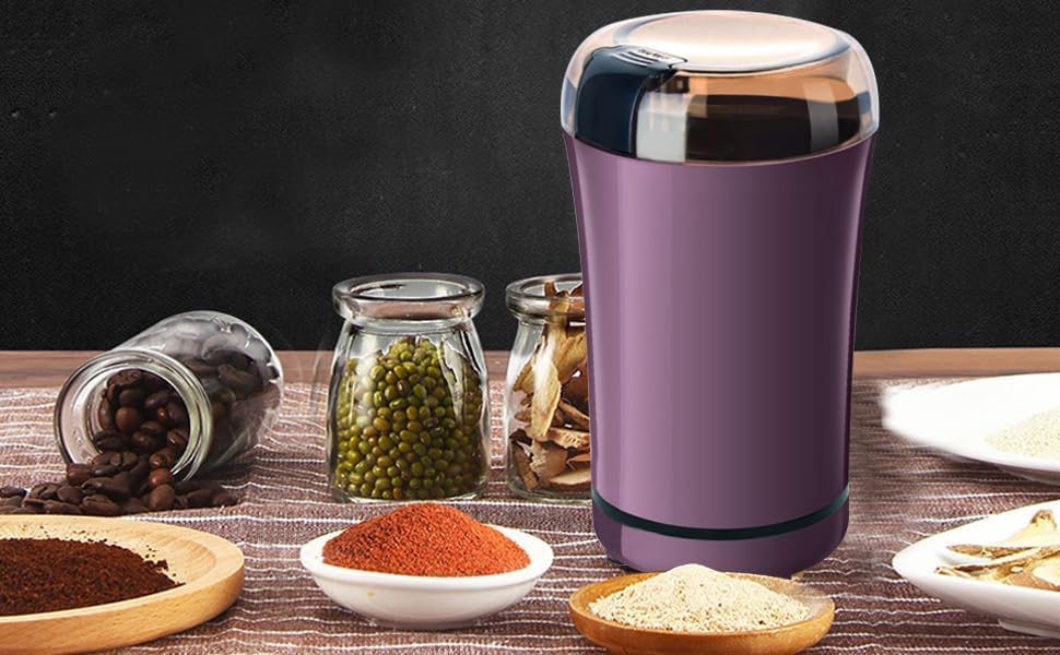 Image of Spice Grinder Portable -Electric Grain Mill Grinder Stainless Steel Dry Grain Spices Cereals Seasonings Coffee Bean Grinder Machine
