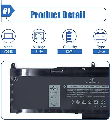 Miniatura 2 de Dentsing VG93N - Batería para portátil compatible con Dell Precision 15 3520 3530 E5580 E5590 5591 Series Notebook VG93N 0VG93N WFWKK 0WFWKK Batería