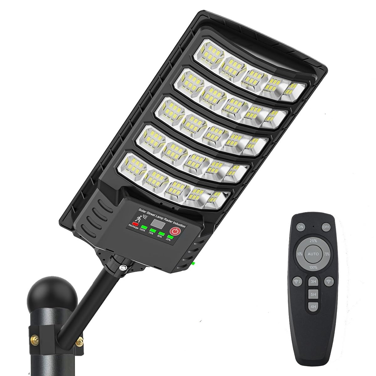 KOOVIVA Solar Street Lights Outdoor Waterproof, 8500K LED Solar Powered Parking Light Dusk to Dawn with Motion Sensor Security Flood Lighting for Driveway, Backyard, Garage, Path, Countryside, Yard