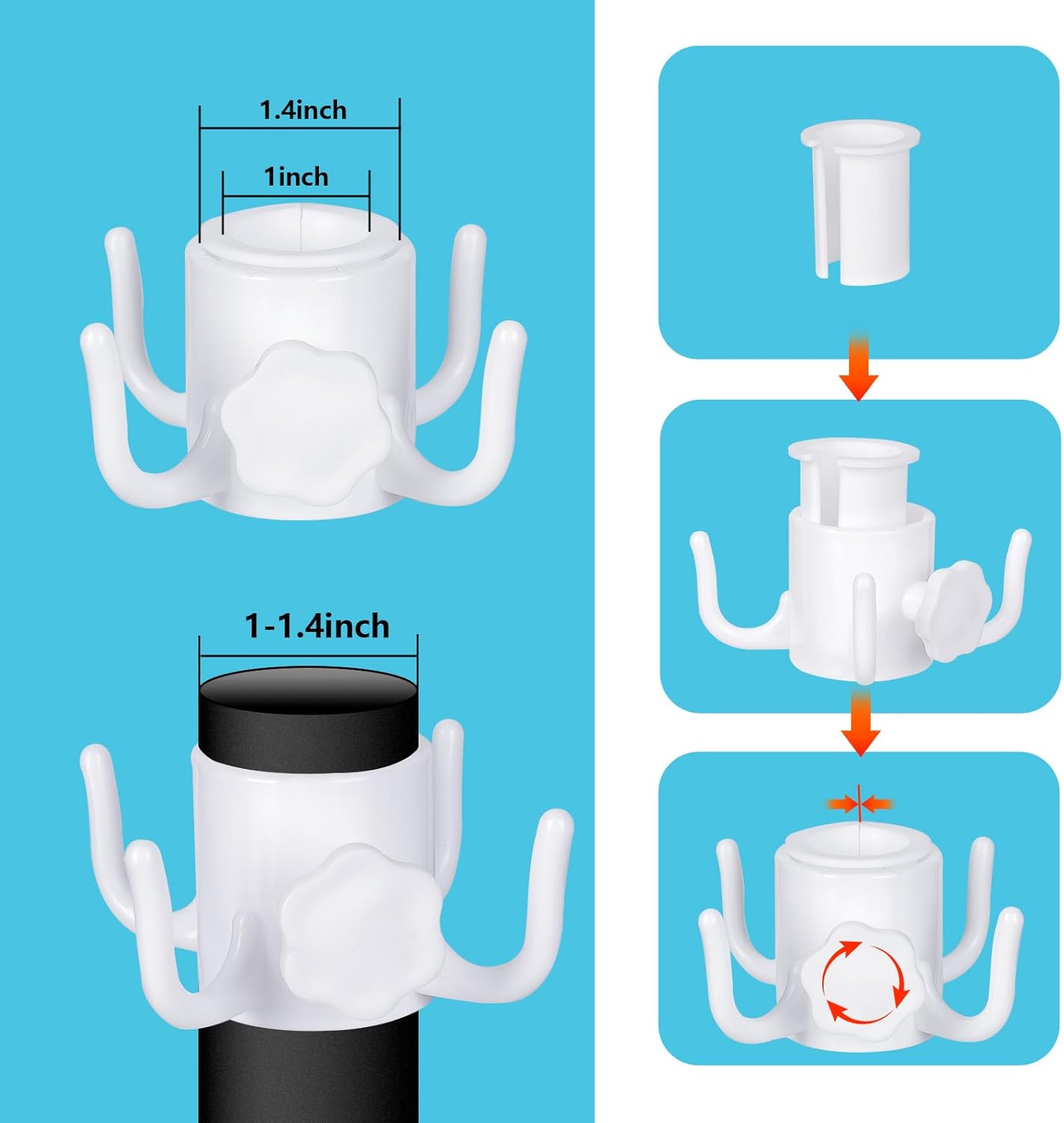 Pop up Beach Umbrella Anchor, Drawstring 600D Oxford Cloth Weights Sand Bags, Includes The Umbrella Hook, for Outdoor Patio Garden (1, Black) - Image 5