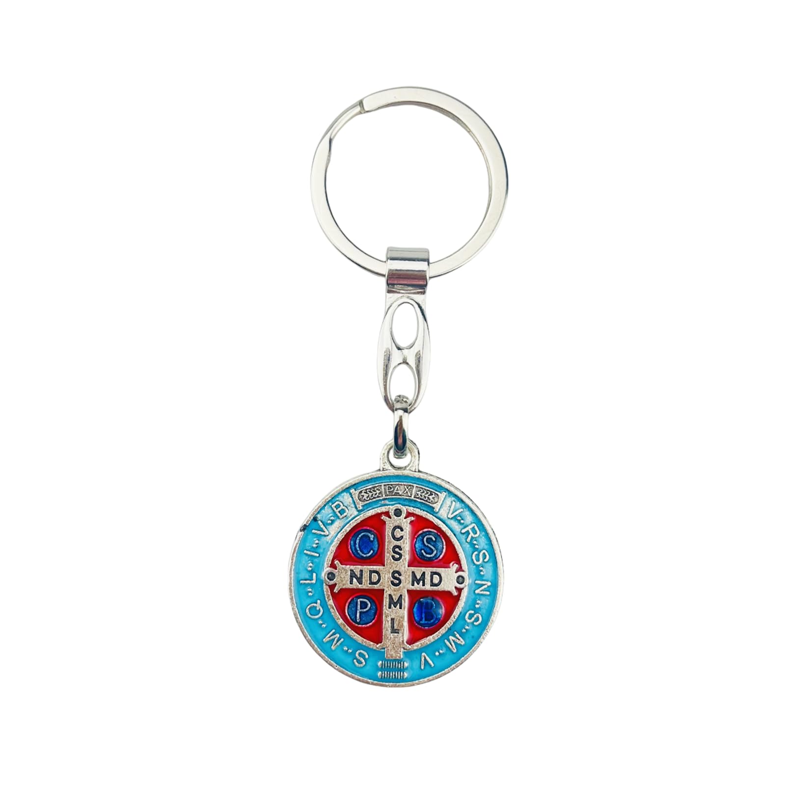 lulucross Catholic Gifts Saint Benedict Metal Key chain with Enamel