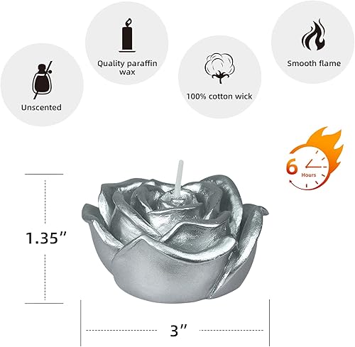 Miniatura 4 de Zest Candle Velas plegables de 12 piezas, 3 pulgadas, rosa plateada metálica