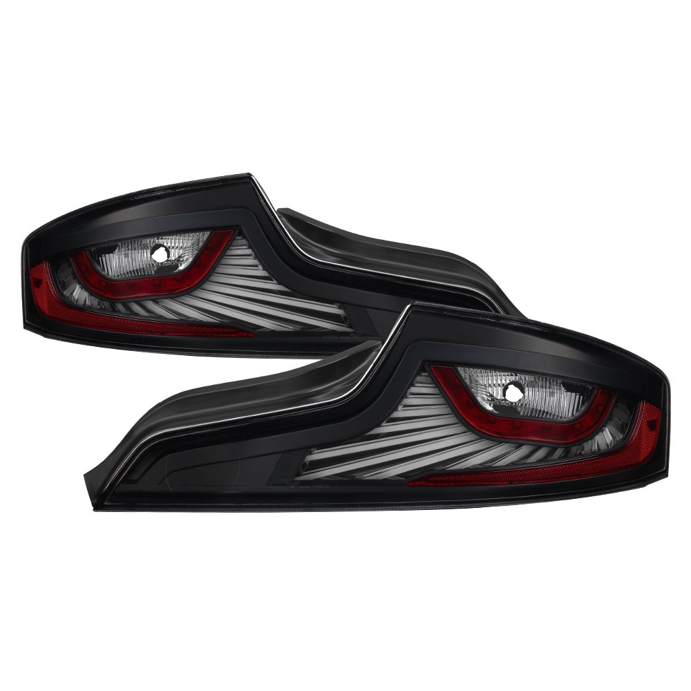 Jdragon Tail Light Compatible for Infiniti 03-05 G35 Skyline Sport 2dr Coupe Black LED Tube Style Tail Lights