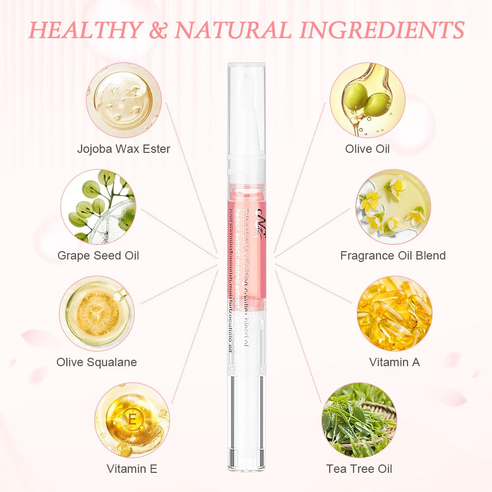 LOPHE Cuticle Oil Pens for Nail Care 8PCS Natural Ingredients Nail Oil Pens, with Fruit Extract - Image 3