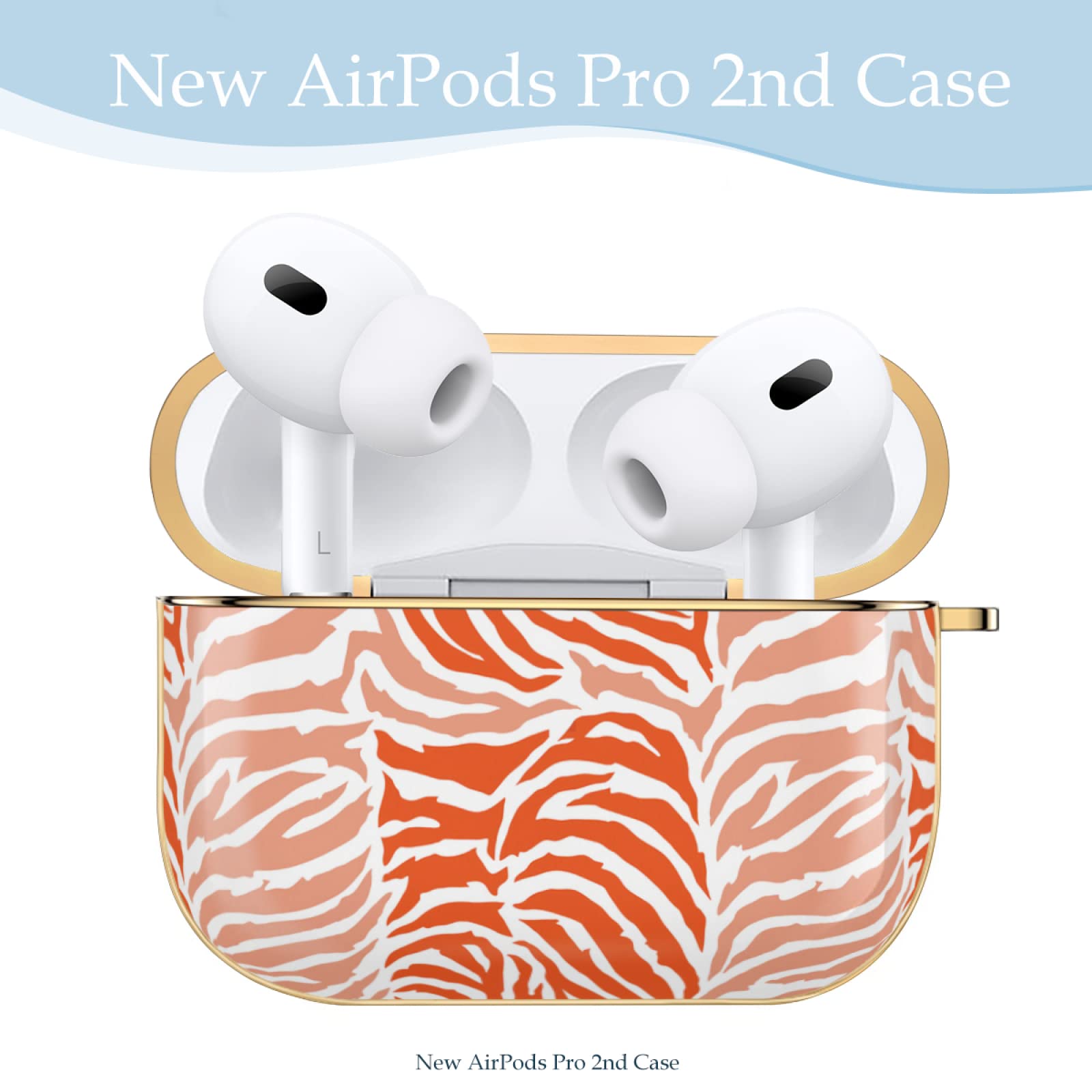 Amazon | AirPods Pro 2ケース カラフルな動物 オレンジ ゼブラ柄 2022