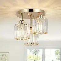EKROTOK Luminária Pendente de LED, Luminária de Teto para Sala de Jantar, Quarto, Cozinha, Café, Lustre de LED Pendente, Luz De Teto (85-265V) (Ouro)