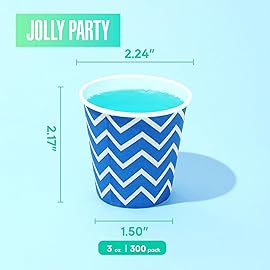 [300Pack] Paper Cups, 3oz Disposable Bathroom Cups, Mouthwash Cup, Cold Disposable Drinking Cup for Party, Picnic, BBQ, Travel, and Event (Strip)