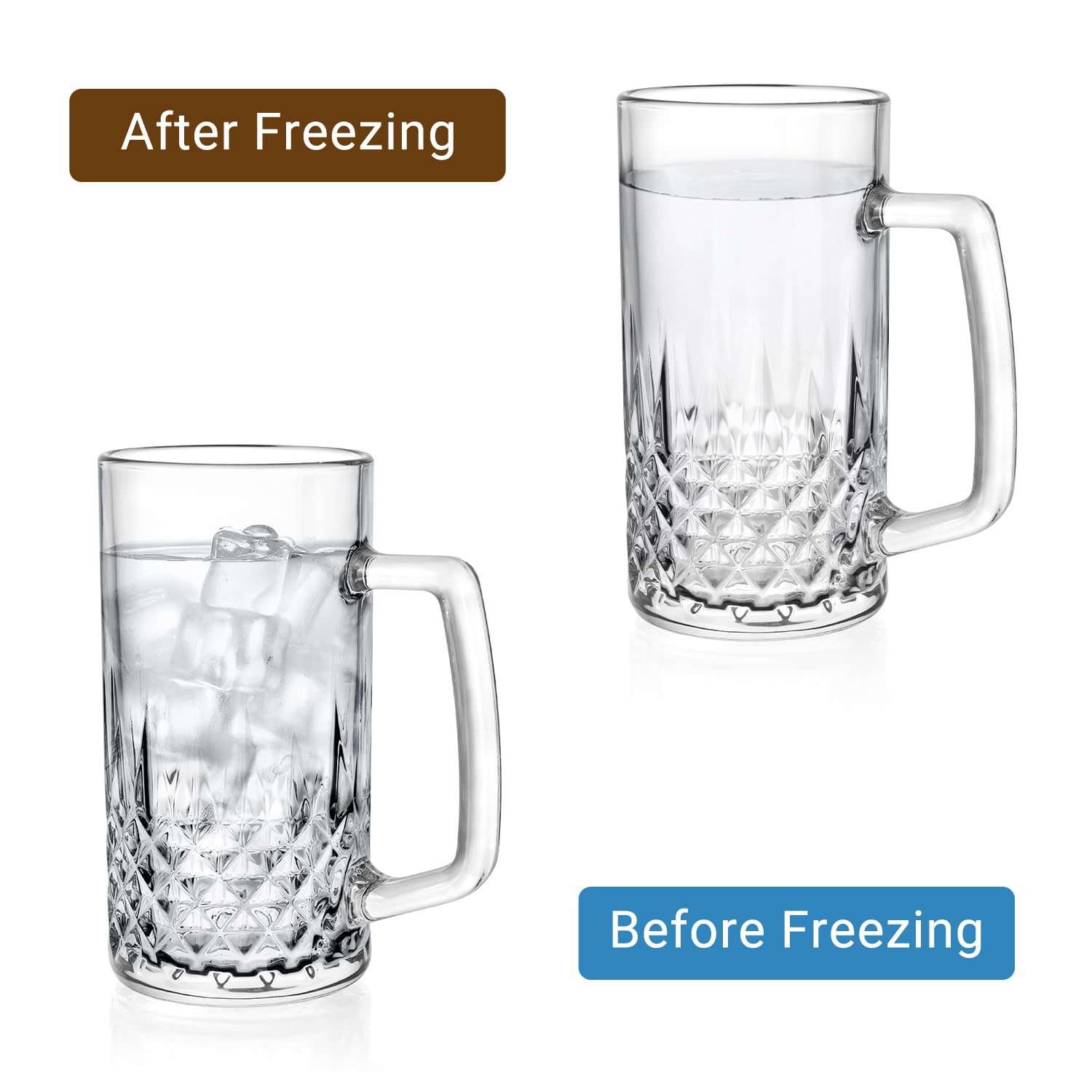 Bier im kühlschrank, 592Milliliter in großen gläsernen becher. In gruppen 4. Tee, kaffee, bleifreies glas geschenke an papa, ehemann Oder freunde