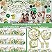 127 Pc Jungle Safari Baby Shower Invitations For Boy And Girl With Envelopes, Thank You Cards, Baby Book Request Cards, Diaper Raffle Tickets & Sign, Guess How Many Baby Shower Game -25 Guest Set