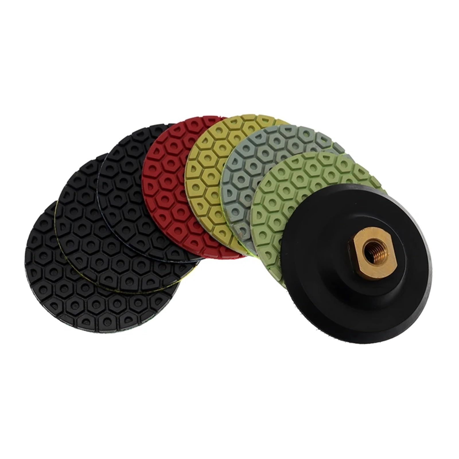 Lot de 7 disques de polissage humides Super 4 pouces (100 mm) for pierre, granit, marbre et béton. Disques de ponçage flexibles for sols en pierre.(Combon C,1000_7 PCS_4 INCHES)