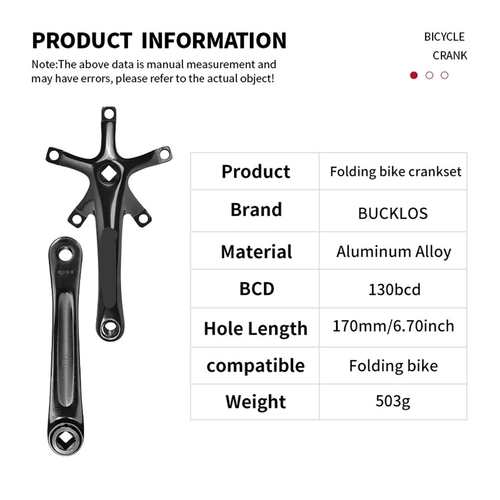 Korba rowerowa 130 Bcd 170 mm stop aluminium z łańcuchem 45T, 47T, 53T, 56T, 58T do rowerów składanych