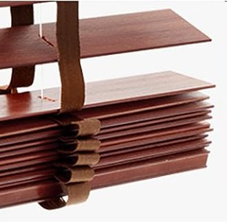 Blackout Venetian Blinds, Real Wood Blinds for Windows, Indoor and Outdoor Horizontal Blinds, 60/70/80/90/100/110cm Wood Venetian Shades,WxH-70x100cm/28 * 39in