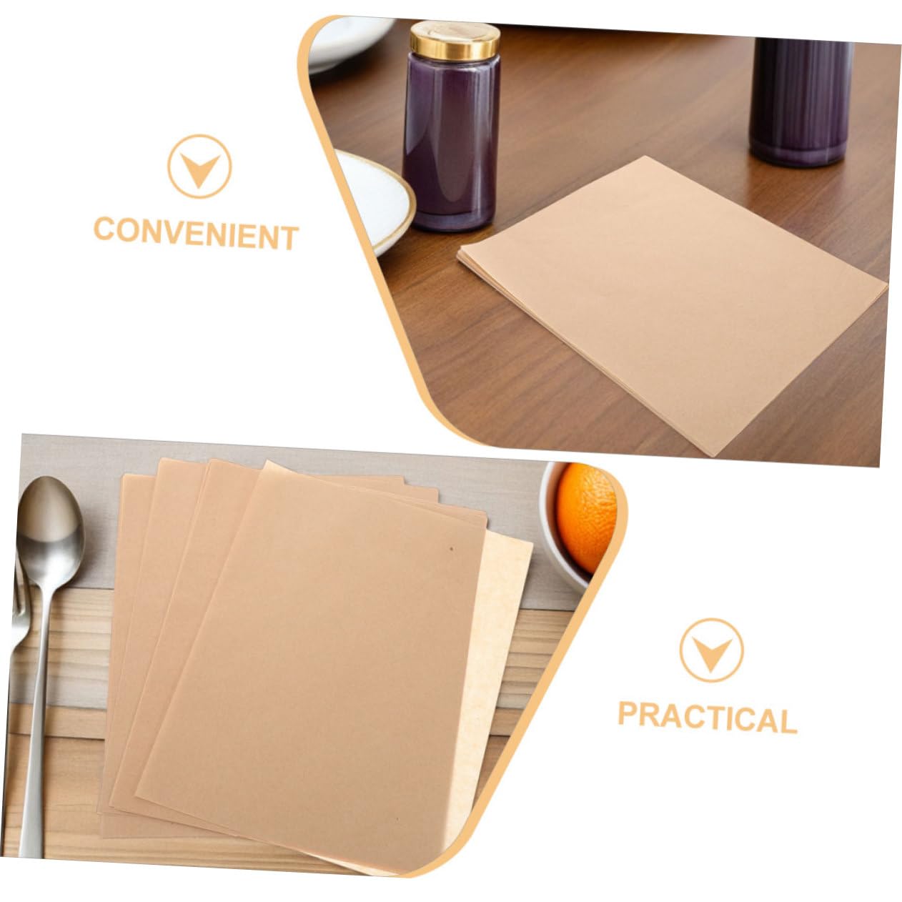 SOIMISS 500pezzi Carta Kraft Resistente Al Grasso Per Alimenti Carta Da Forno Antiaderente Ispessita Per Pizza Barbecue e Cottura Al Forno Per Cibi Fritti